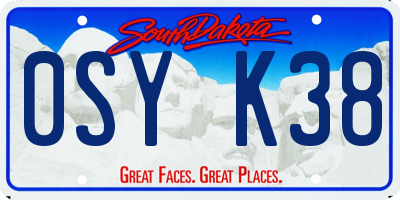 SD license plate 0SYK38