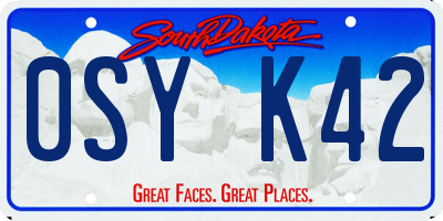 SD license plate 0SYK42