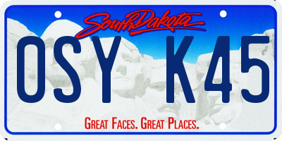 SD license plate 0SYK45