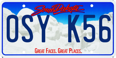 SD license plate 0SYK56