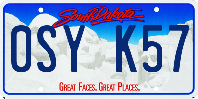 SD license plate 0SYK57