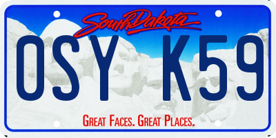 SD license plate 0SYK59