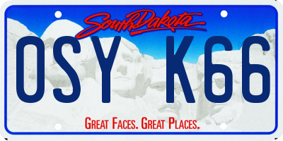 SD license plate 0SYK66