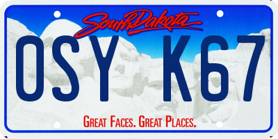 SD license plate 0SYK67