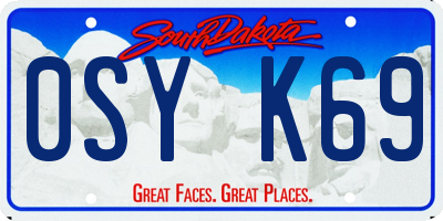 SD license plate 0SYK69