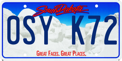 SD license plate 0SYK72