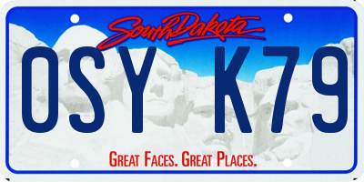 SD license plate 0SYK79