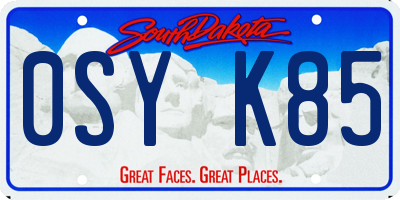 SD license plate 0SYK85