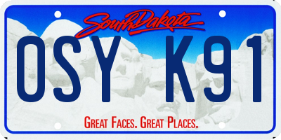 SD license plate 0SYK91