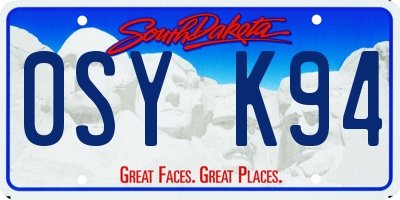 SD license plate 0SYK94