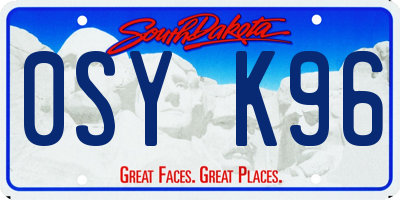 SD license plate 0SYK96