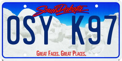 SD license plate 0SYK97