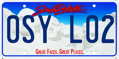 SD license plate 0SYL02