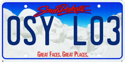 SD license plate 0SYL03
