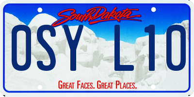 SD license plate 0SYL10