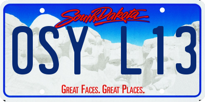 SD license plate 0SYL13