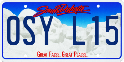 SD license plate 0SYL15