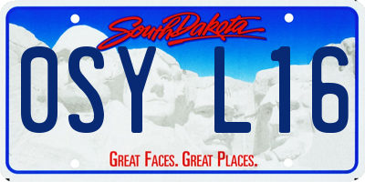 SD license plate 0SYL16