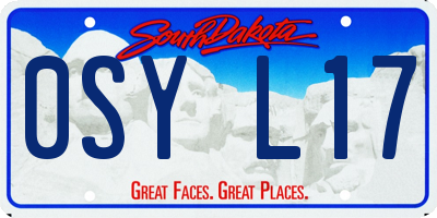 SD license plate 0SYL17