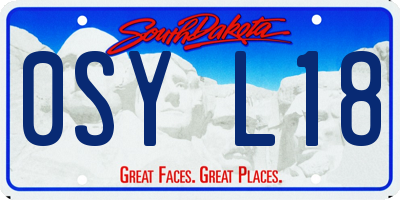 SD license plate 0SYL18