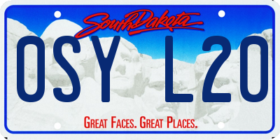 SD license plate 0SYL20