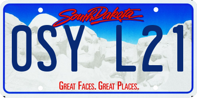SD license plate 0SYL21