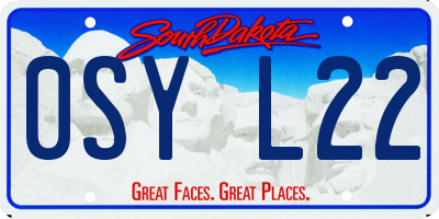 SD license plate 0SYL22
