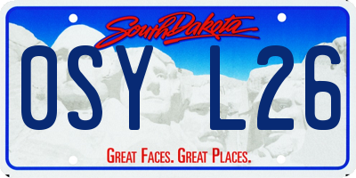 SD license plate 0SYL26