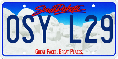 SD license plate 0SYL29