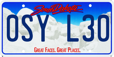 SD license plate 0SYL30