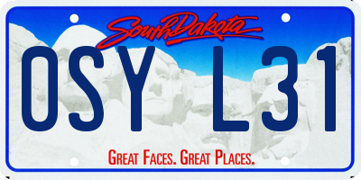 SD license plate 0SYL31