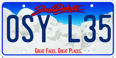 SD license plate 0SYL35