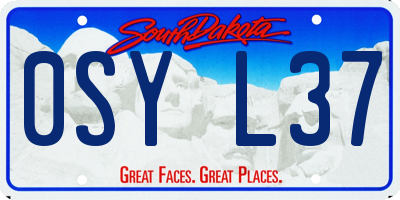 SD license plate 0SYL37