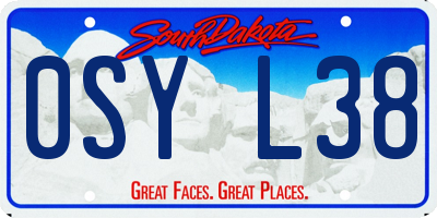 SD license plate 0SYL38