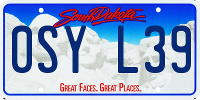 SD license plate 0SYL39