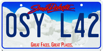 SD license plate 0SYL42