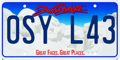 SD license plate 0SYL43