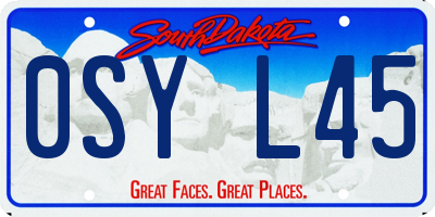 SD license plate 0SYL45