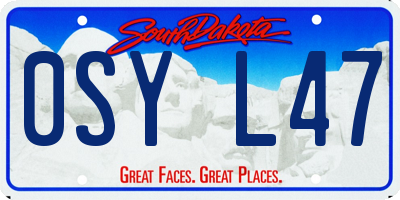 SD license plate 0SYL47