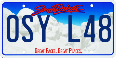 SD license plate 0SYL48