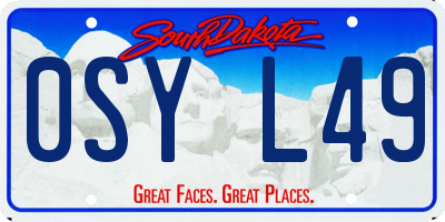 SD license plate 0SYL49