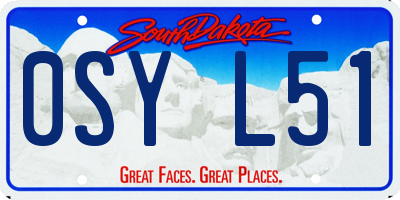 SD license plate 0SYL51