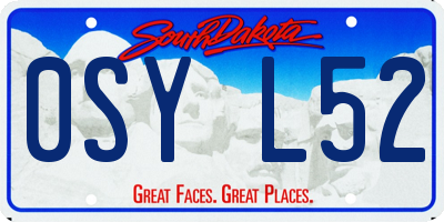 SD license plate 0SYL52