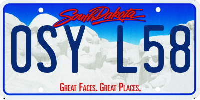 SD license plate 0SYL58