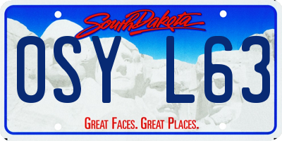 SD license plate 0SYL63
