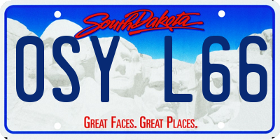 SD license plate 0SYL66