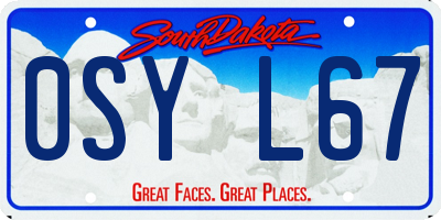 SD license plate 0SYL67