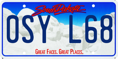 SD license plate 0SYL68