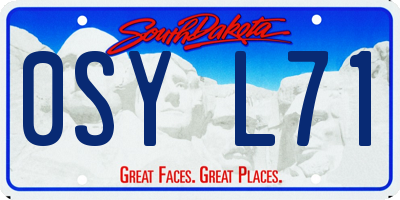 SD license plate 0SYL71