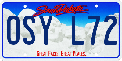 SD license plate 0SYL72